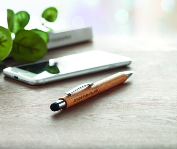 Bamboo stylus pen blue ink Bayba