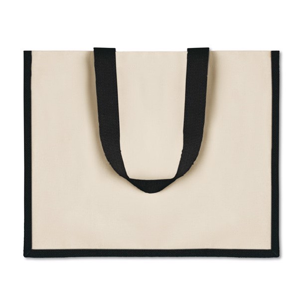 Jute and canvas shopping bag Campo De Fiori - Black