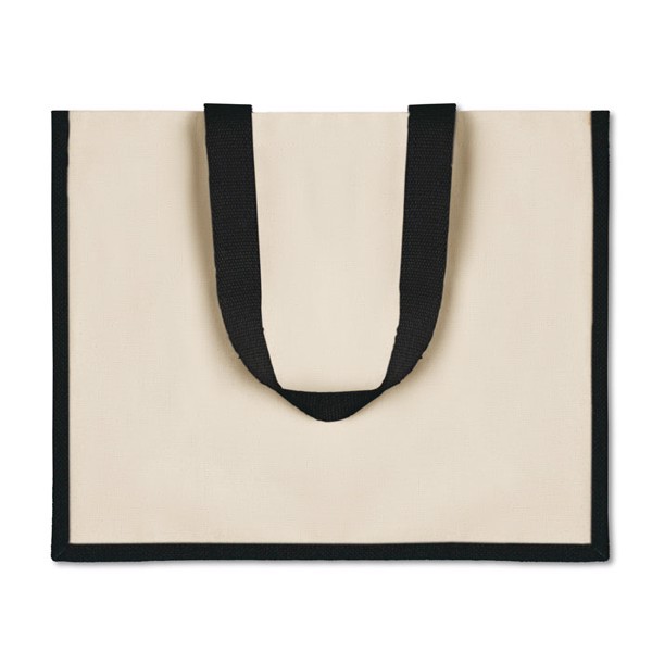 Campo De Fiori jute shopping bag, 42x33x19 cm - Black