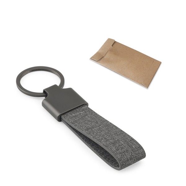 RAVEN. Porta-chaves em metal e pet reciclado (30% reciclado) com formato retangular