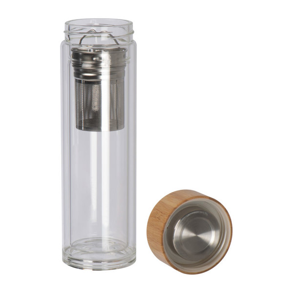Glass bottle with bamboo
