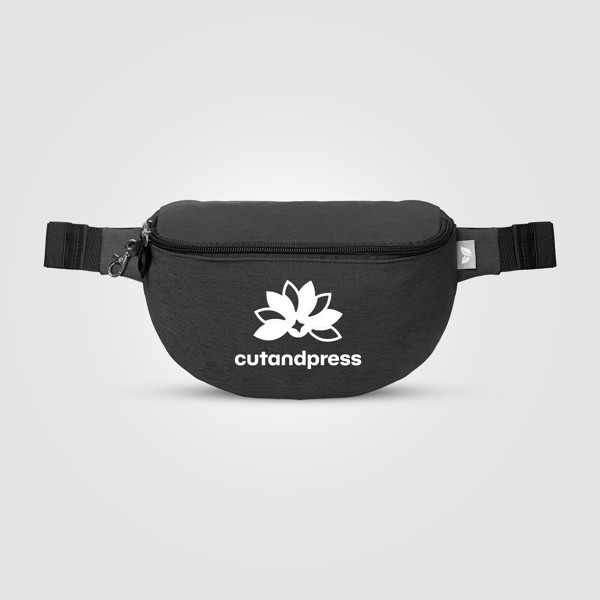 Helsinki rPET Anti-Theft Hook-Zip Waist Bag – 2L - Dark Gray / Silkscreen