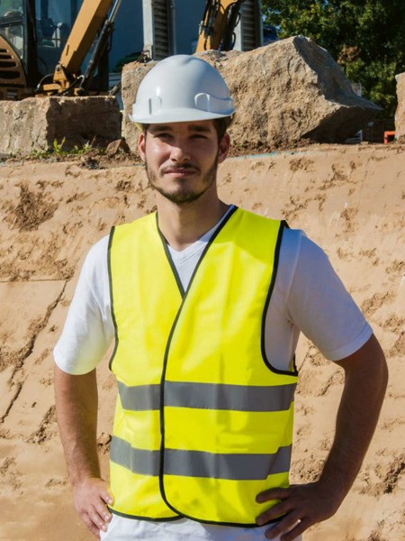 Safety Vest "Wolfsburg" - Black Hem - Yellow / XL