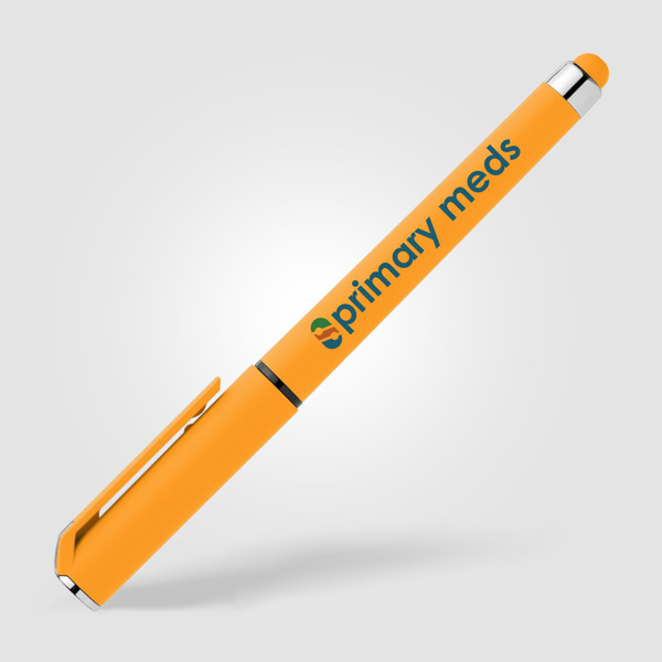 Islander Recycled Plastic Brights Gel Grip Pen - Yellow / 4 Colour inkjet