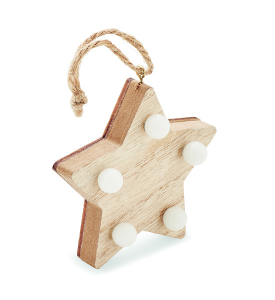 Étoile en bois avec lumières Lalie