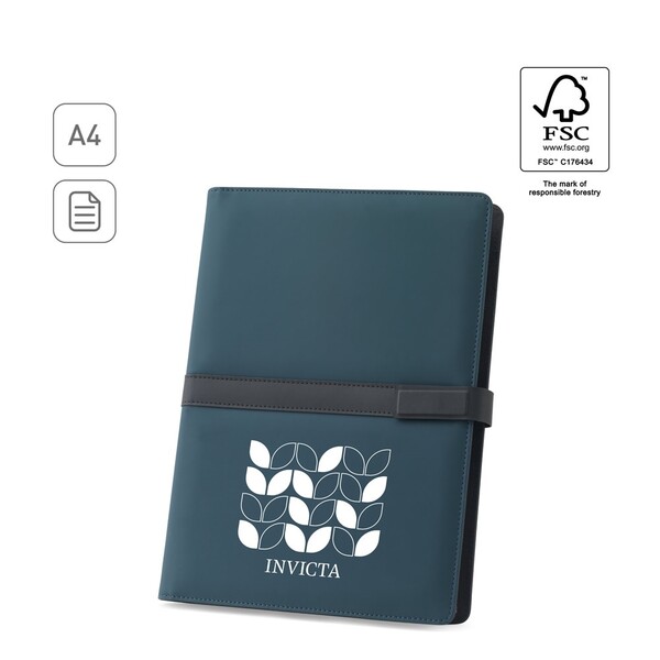 SANDERSON FOLDER. Mapa A4 od PU (50% reciklirano) s magnetskim zatvaračem i notesom sa stranicama na crte