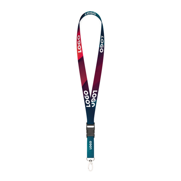 lanyard removibile in poliestere per sublimazione. - 15mm Larghezza / L1 Gancio ovale