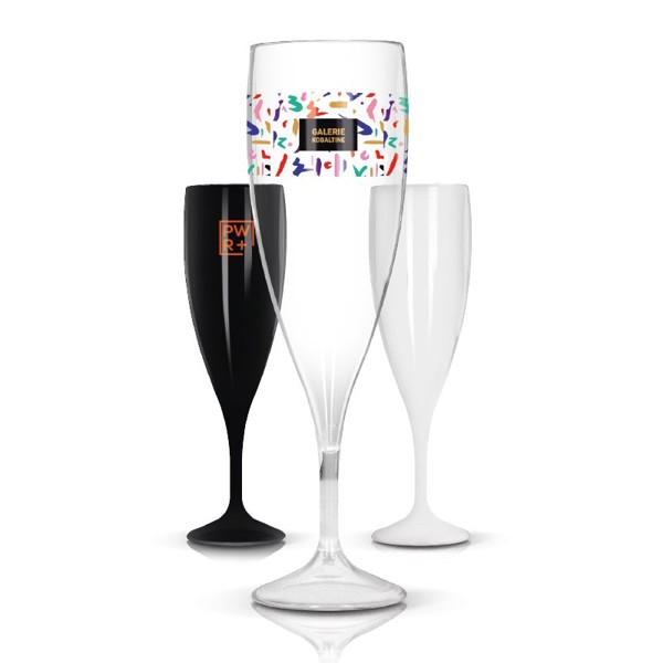 FLUTE A CHAMPAGNE EN PLASTIQUE REUTILISABLE TRITAN® 14 cl RAS BORD - Blanc opaque