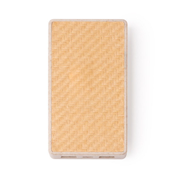 Custom wheat fiber power bank 10,000 mAh with USB-C output