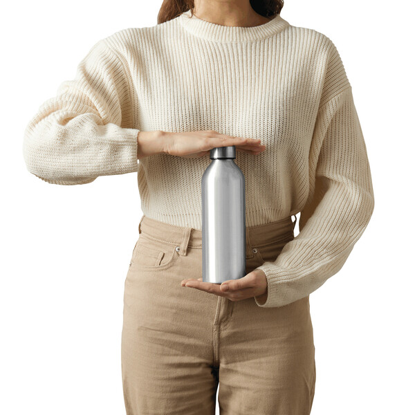 Aluminium Drinking Bottle Jumbo Transit - Silver