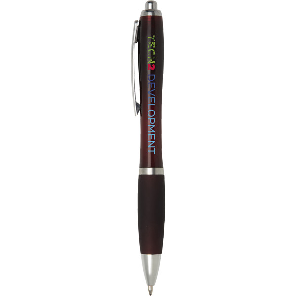 Nash ballpoint pen with coloured barrel and grip - Merlot