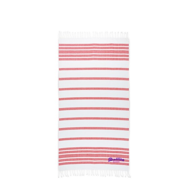 SARDENHA. Ručnik za plažu od pamuka (70% recikliran) i poliestera (30% recikliran) (180 g/m²) - Crvena