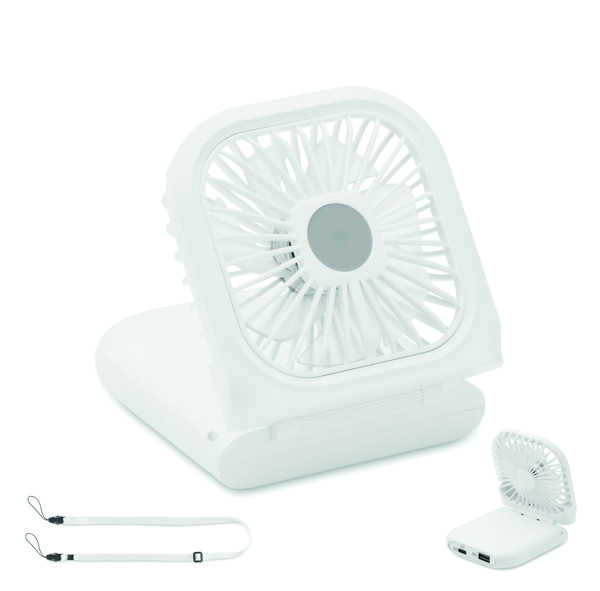 Standfan zložljiv namizni ventilator, 3000 mAh power bank