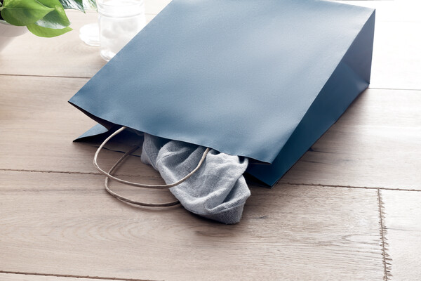 Sac en papier petit format Paper Tone S - Bleu