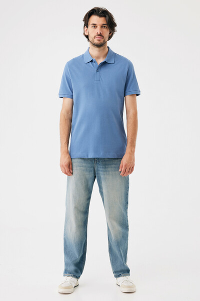 Polo tričko IQONIQ Yosemite z recykl. bavlny - Moon Blue / XL