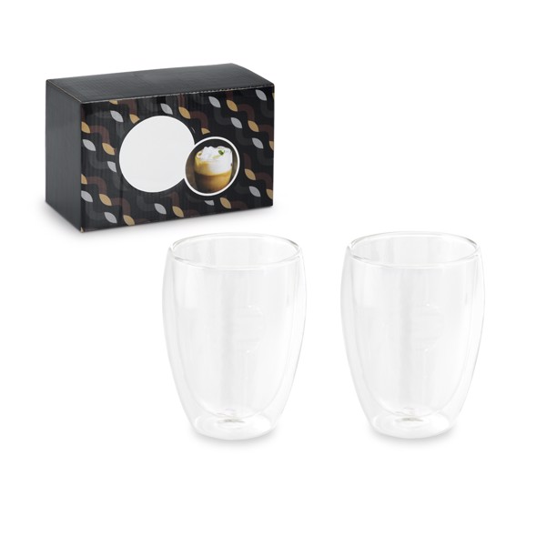 MACHIATO. Set de 2 tasses en verre isotherme