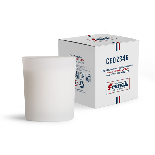 BOUGIE verre 200g (50H) - white