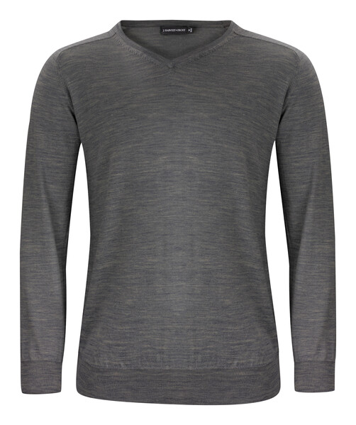 Merino V-Neck Dark Grey melange L