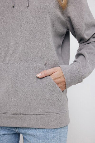 Iqoniq Trivor Mikroflis kapuca iz recikliranega poliestra - Storm Grey / 3XL