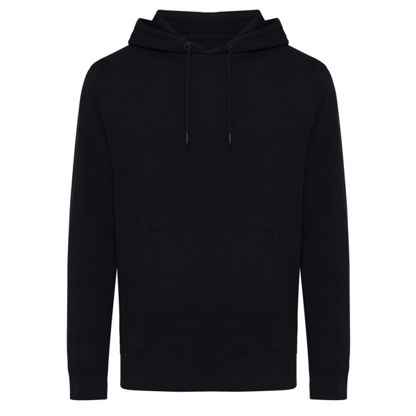 Lehká mikina s kapucí Iqoniq Rila z recykl. bavlny - Černá / 4XL