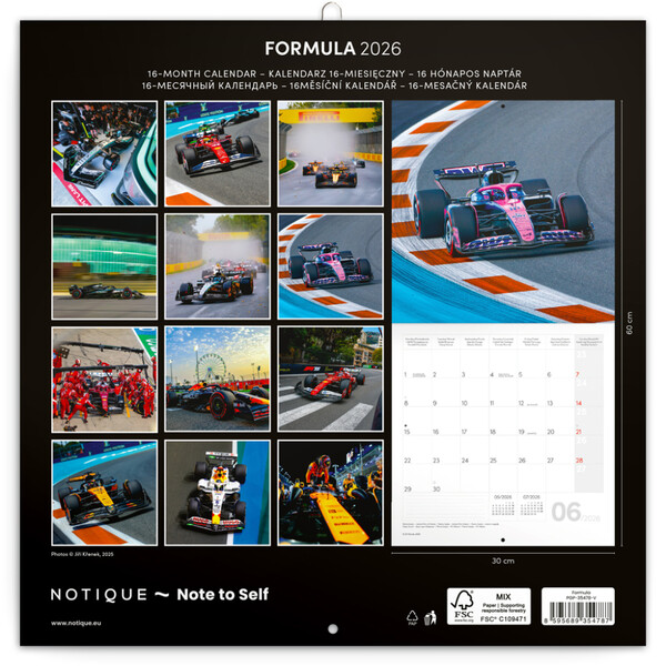 Notique Poznámkový Kalendář Formule – Jiří Křenek 2027, 30 x 30 cm - Východní