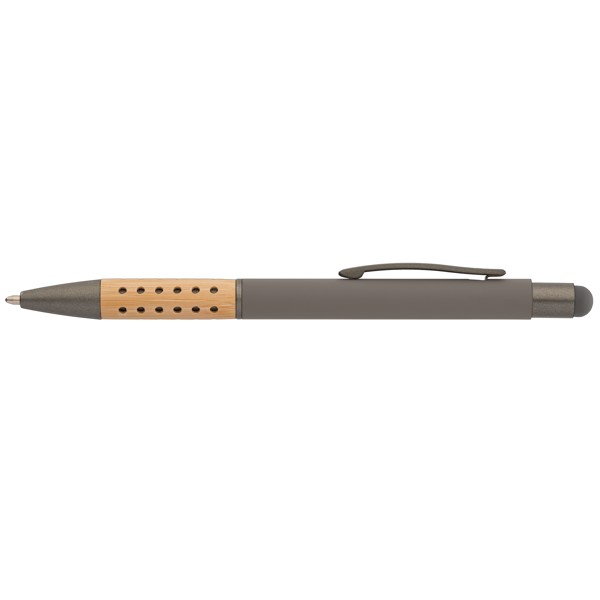 Bowie Bamboo Grip Stylo avec Stylet - Acier / Jet d’encre 4 couleurs