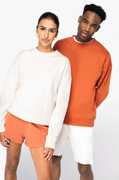 Unisex Eco-Friendly Oversized Crew Neck Sweatshirt - Ivory / 3XL