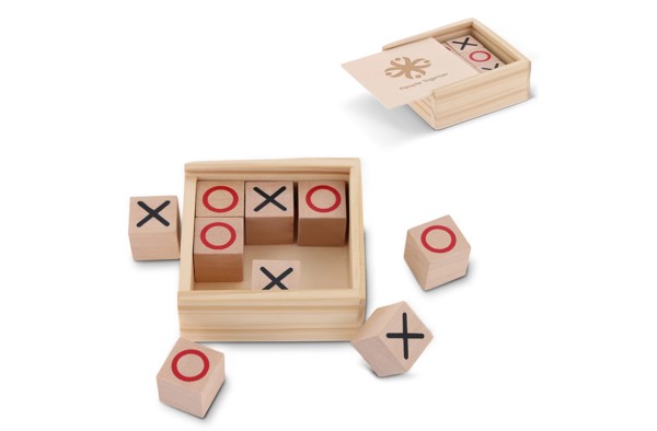 Tic Tac Toe set in wooden box - Wood
