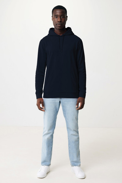 Sweat à capuche en coton recyclé Iqoniq Jasper - Bleu Marine / M