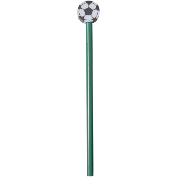 Goal pencil with football-shaped eraser - Green