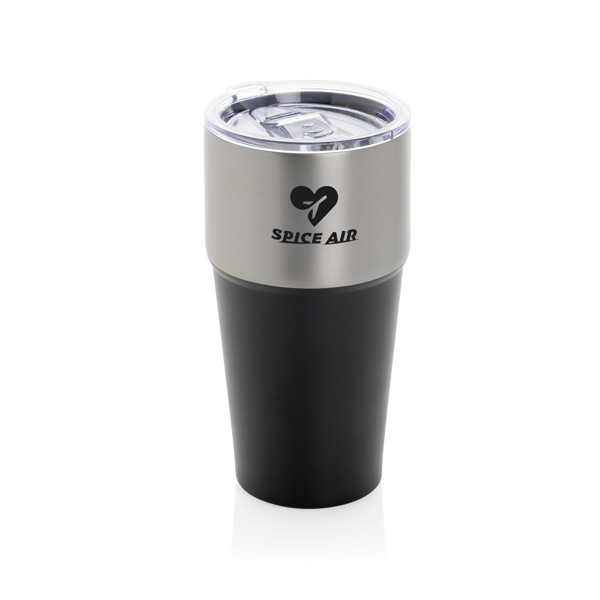 Termohrnček Fluid 500ml z RCS recyklovanej ocele - Čierna