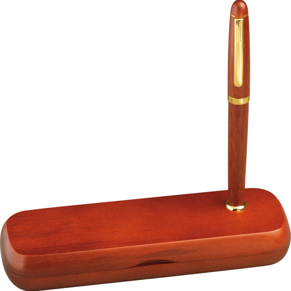 Rosewood pen set in case DIRK - Brown