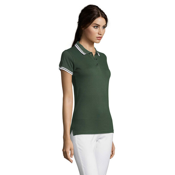 PASADENA pólo mulher 200g Pasadena Women - Forest Green / WhiteM