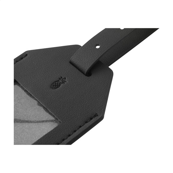 Vegan Pineapple Leather Luggage Tag - Black