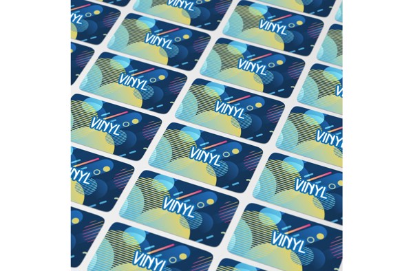 Vinyl Sticker Rectangle 20x10mm - White