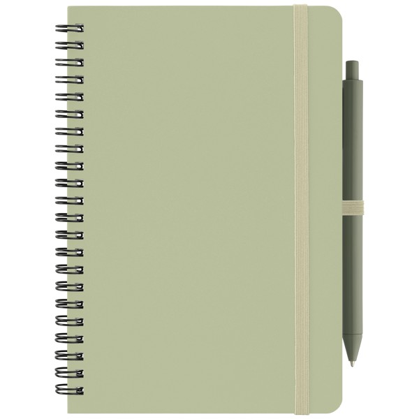 Höga Repreve® Bloc-notes à spirale - A5 - Sarcelle / Jet d’encre 4 couleurs