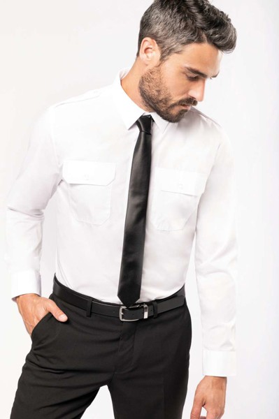 Men's Long-Sleeved Pilot Shirt - White / S