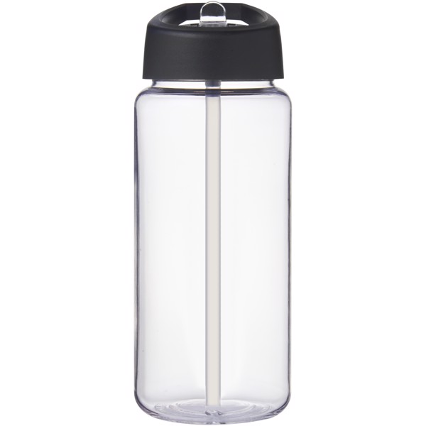 Bouteille de sport H2O Active® Octave Tritan™ de 600 ml avec couvercle à bec verseur - Translucide / Noir