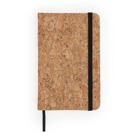 Personalised A6 cork notebook with elastic band and bookmark