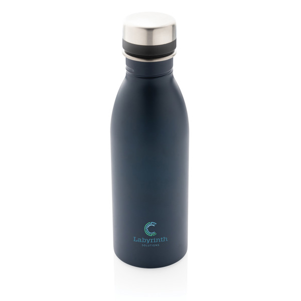 Bouteille d’eau 500ml en acier inoxydable recyclé RCS - Bleu Marine