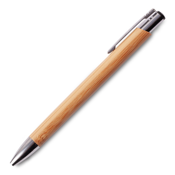 Vizela ballpen in bamboo case - Brown