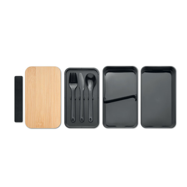 Lunch box in PP and bamboo lid Baaks - Black