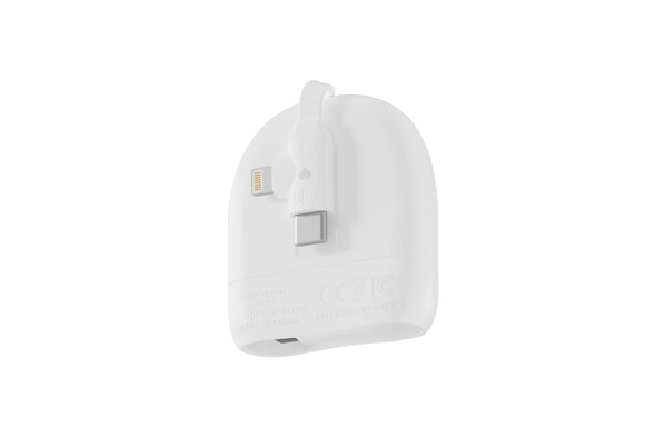 Câble rétractable USB-C et Lightning Xoopar ICE-R 60 W 1 mètre - Blanc