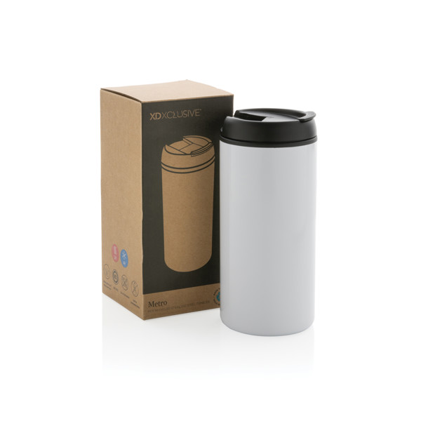 Metro RCS Recycled stainless steel tumbler - White