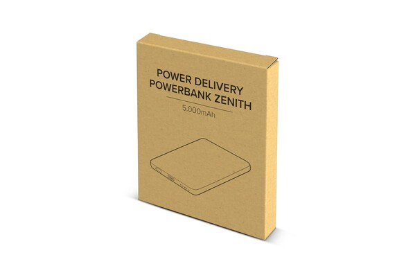 Zenith USB-C Powerbank with Power Delivery R-ABS 5000 mAh - White