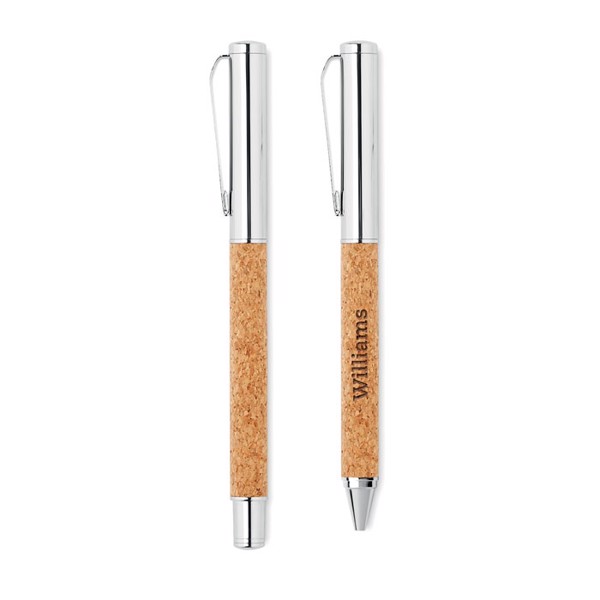 MB - Metal Ball pen set in cork box Quercus