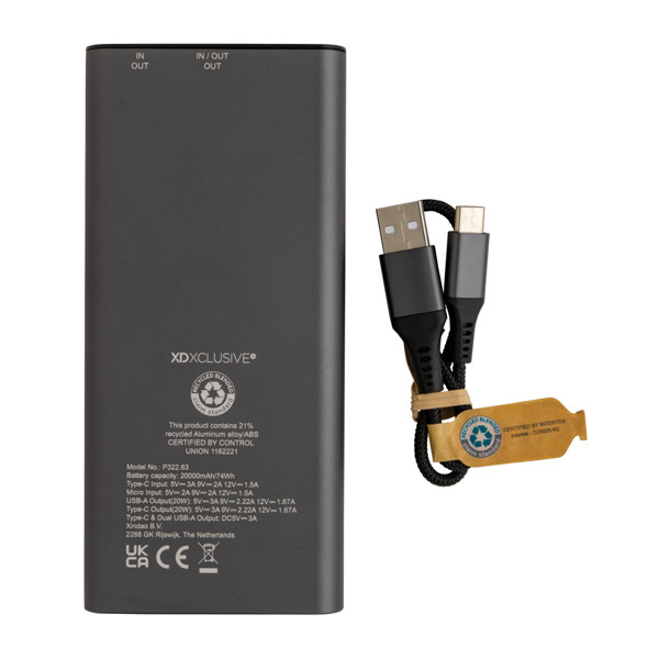 Xd Xclusive powerbank 20000 mAh, 20W hitro polnjenje