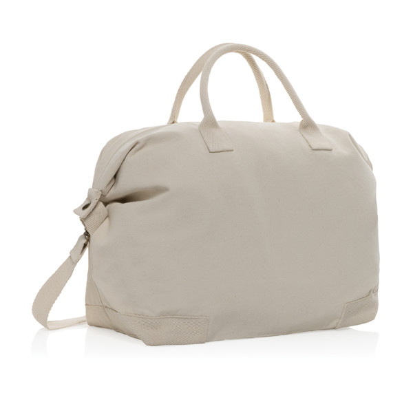 Kezar AWARE™ 500 gsm recycled canvas deluxe weekend bag - Off White