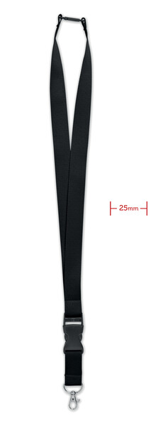 25 mm kľúčenka s karabínou Wide Lany - Čierna