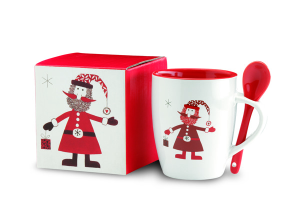 Mug with spoon 250ml Claus